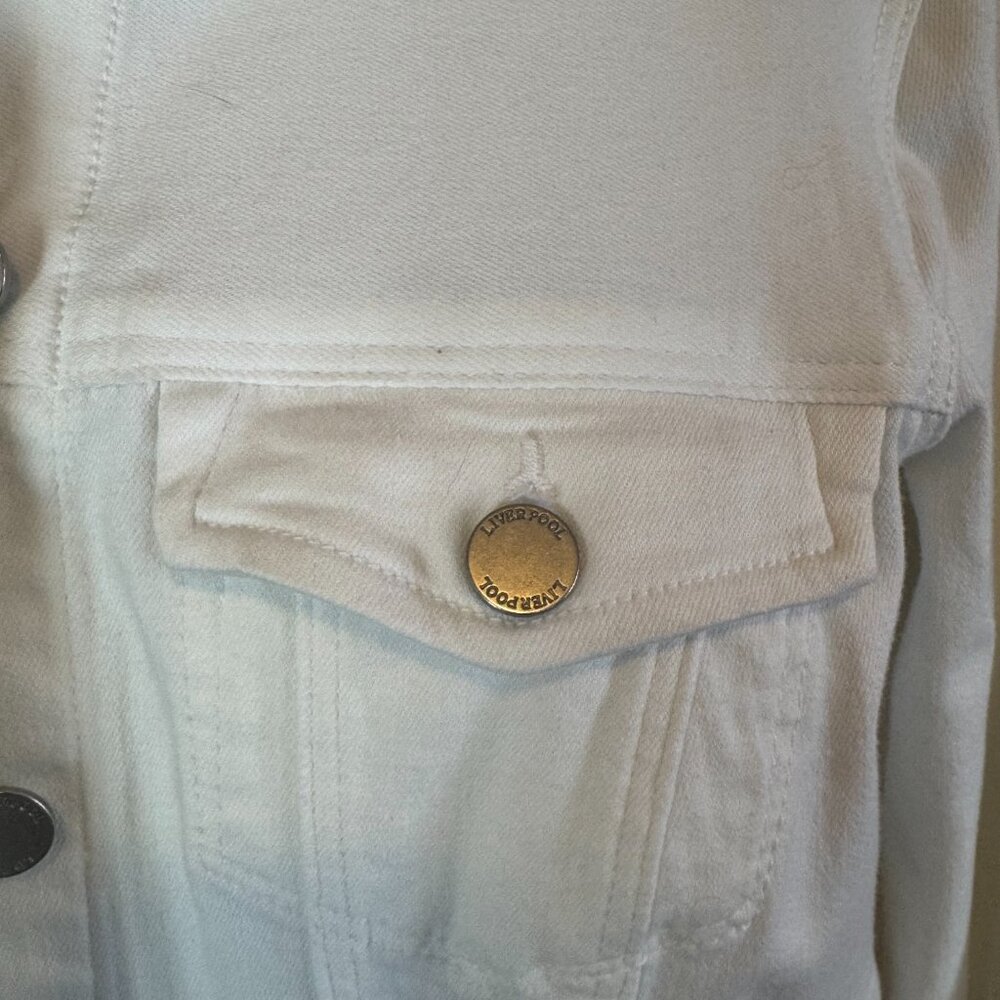 Spring Summer Staple Classic White Jean Jacket Bright White Medium Liverpool - Picture 10 of 15